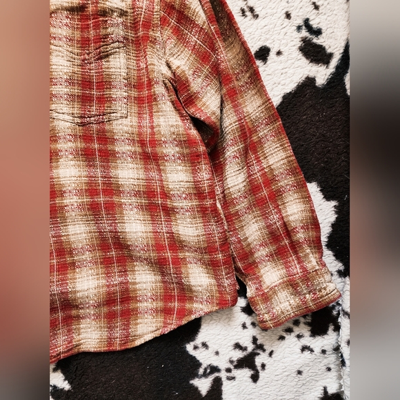 "FADED GLORY" WOMEN'S 90'S ZIP UP JACKET/FLANNEL - RED MULTI - Picture 2 of 4